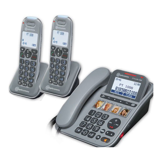 Amplicomms powertel 2880 2701 TRIO téléphone senior amplifié