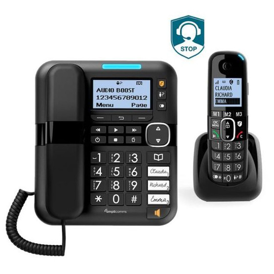 Amplicomms - Téléphone Amplifié BigTel 1580